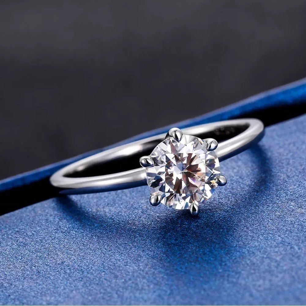 Certified 0.50ct. t.w. Moissanite Solitaire Ring NEW